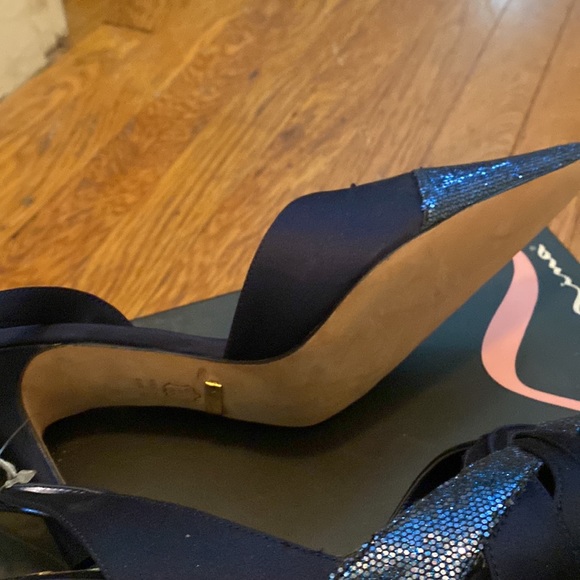 New Nina sequin blue heels pumps shoes with dust bag - Picture 5 of 8